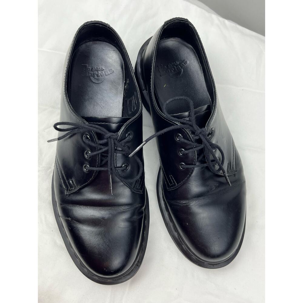 Dr. Martens Women 7 Black AirWair Lace-Up Combat Chunky Grunge Punk Shoes - Picture 10 of 11